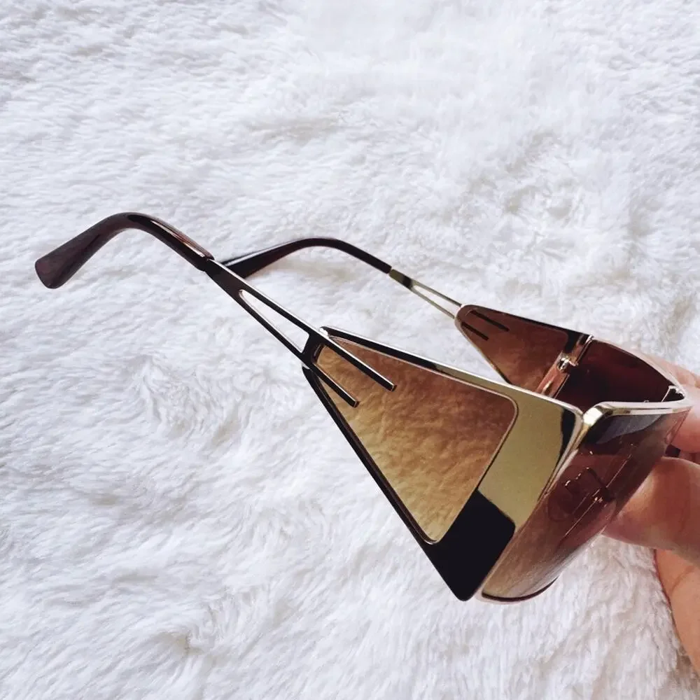 Sandy Brown Wrap-Around Sunglasses